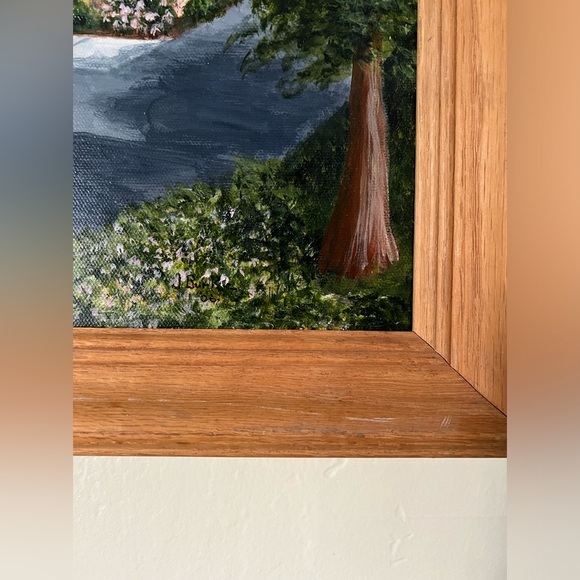 Joline Burk acrylic painting wood framed house artwork - Picture 4 of 5